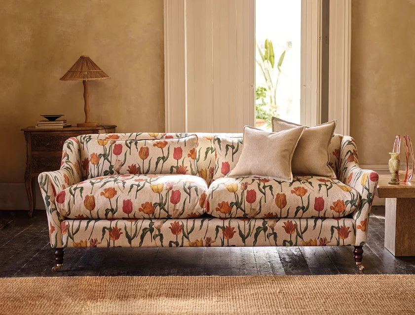 Cromer 3 Seater Sofa in RHS Botanicals Pieter Van Kouwenhoorn Tulips_tablet